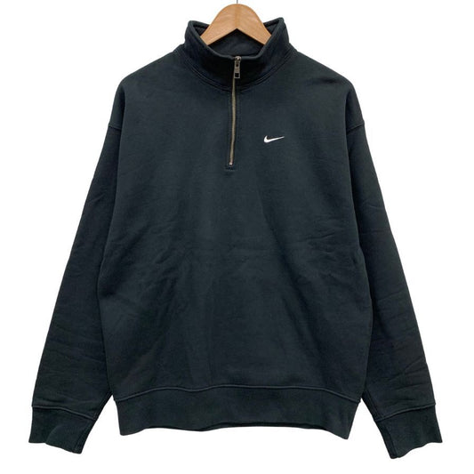 中古◆ナイキ スウェット ハーフジップ ソロ スウッシュ ブラック メンズ サイズS DQ5210-010 NIKE 【AFB42】