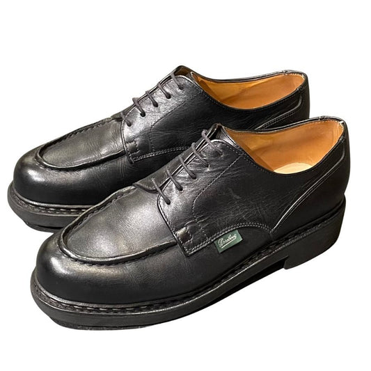 パラブーツ レザーシューズ シャンボード Uチップ カーフ ブラック メンズ サイズUK6F Paraboot CHAMBORD ビジネスシューズ 約24.5cm【LA】【中古】