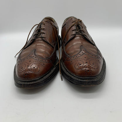 フローシャイム レザーシューズ ウイングチップ グレインレザー ブラウン メンズ サイズUS9.5D FLORSHEIM 約27.5cm【YB6】