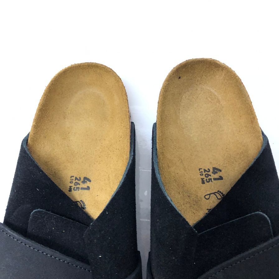 ビルケンシュトック 1022350 KYOTO スエードサンダル ブラック サイズ41 メンズ BIRKENSTOCK 約26.5cm【AFD4】