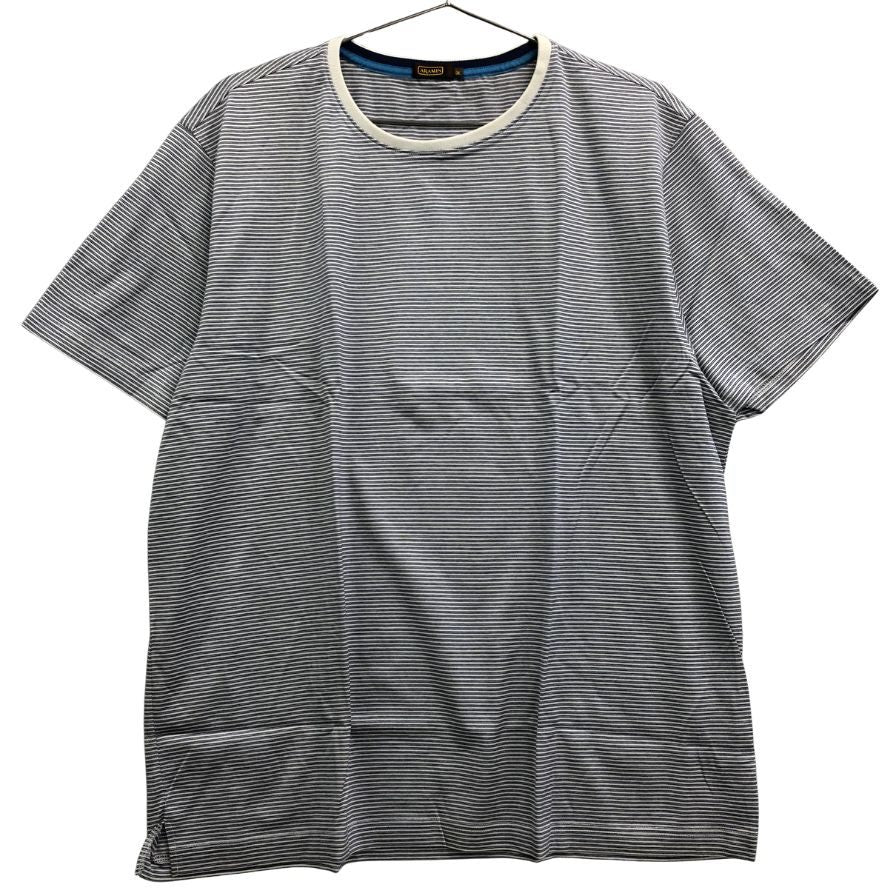 新品同様◆アラミス Tシャツ ストライプ 日本製 メンズ サイズ3L ブルー系 ARAMIS 【AFB2】