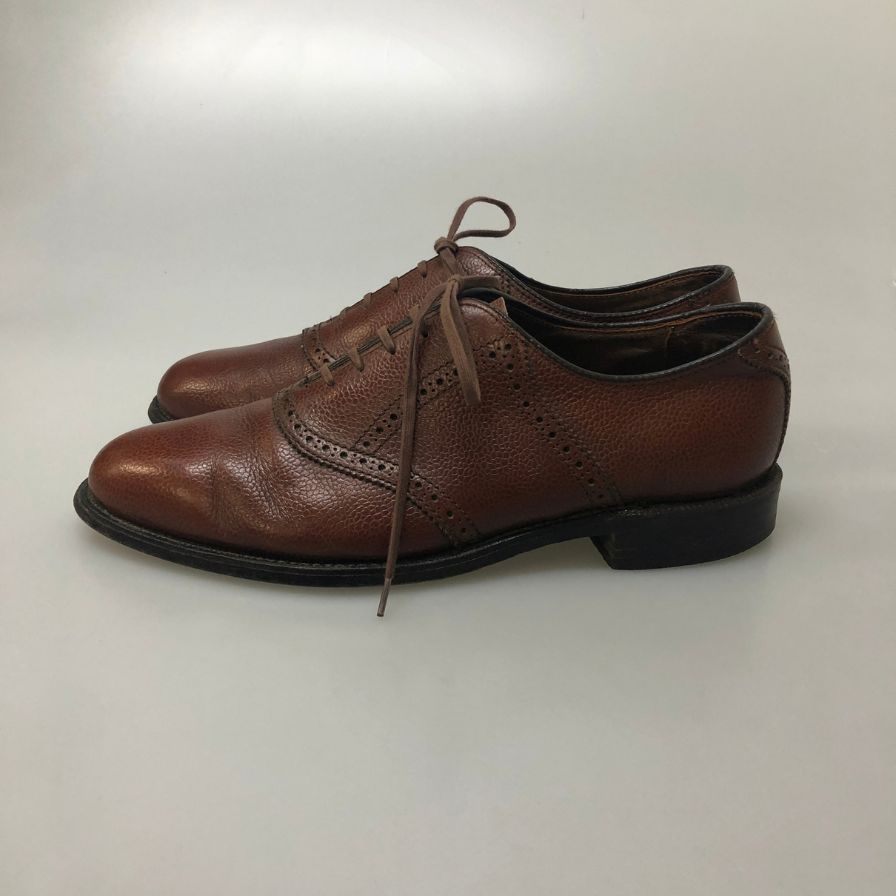 ウォークオーバー レザーシューズ プレーントゥ シボ ブラウン メンズ サイズ US10 WALK OVER 約28.0cm【AFC47】