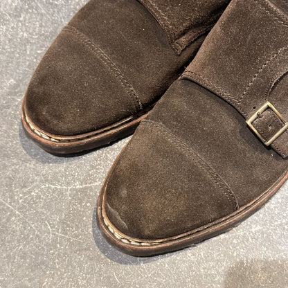 パラブーツ レザーシューズ ダブルモンクストラップ ウィリアム スエード メンズ ブラウン サイズUK7 Paraboot ビジネスシューズ 約25.5cm【LA】【中古】