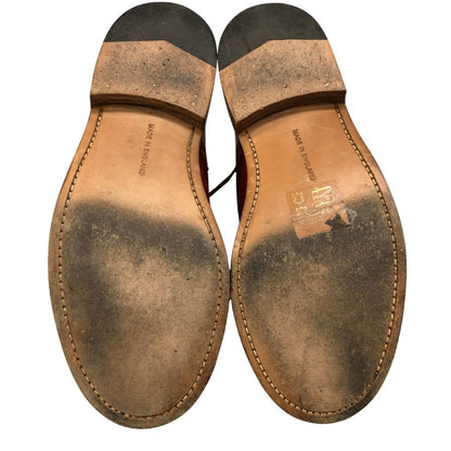 トリッカーズ L5633 カントリーシューズ カーフ スエード レッド UK4ハーフ Tricker’s ビジネスシューズ 約23.0cm【LA】【中古】