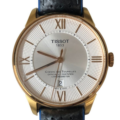 ティソ 腕時計 T099408A 1853 AUTOMATIC デイト 白盤面 枠ゴールド 裏スケルトン ラバーベルト メンズ TISSOT【AFI15】
