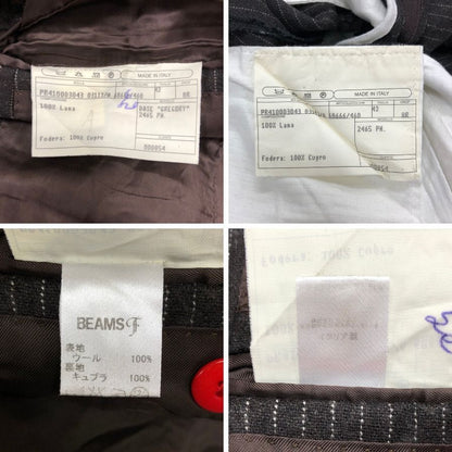 イザイア スーツ セットアップ ウール ストライプ ブラウン サイズ42 メンズ ISAIA【AFB34】