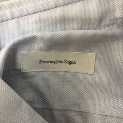 新品同様◆エルメネジルドゼニア 長袖ドレスシャツ ボタンダウン ブルー サイズ39/15.5 メンズ Ermenegildo Zegna 【AFB6】