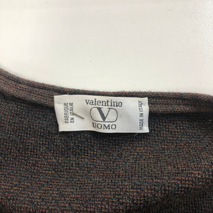 美品◆ヴァレンティノ ウオモ Vネックニット ブラウン メンズ サイズXL valentino UOMO 【AFB9】