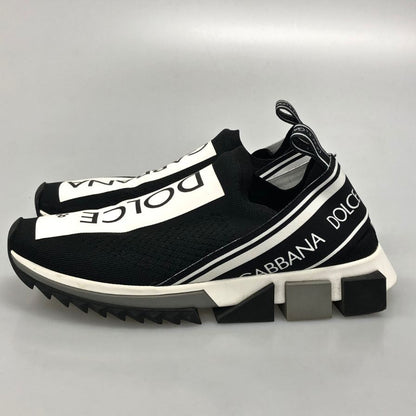 ドルチェアンドガッバーナ ローカットスニーカー ソレント ロゴ ニット スリッポン ブラック メンズ サイズ40.5 DOLCE&GABBANA 約25.5cm【AFD5】