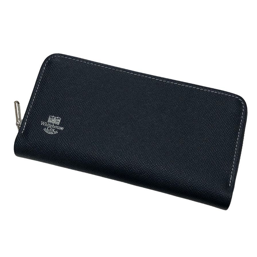 ホワイトハウスコックス ロングウォレット ラウンドジップ レザー 長財布 S2622 ネイビー レッド Whitehouse Cox【AFI19】
