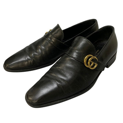 グッチ スリッポン GGストラップ プレーントゥ 09106 カーフ メンズ ブラック サイズ39.5E GUCCI 約25.0cm【AFD2】