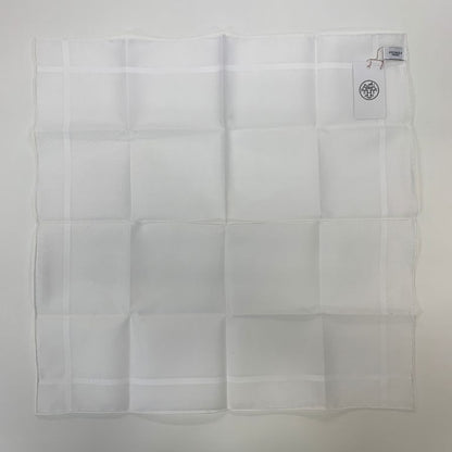 エルメス ハンカチ コットン100% ホワイト レディース HERMES【AFI6】【中古】