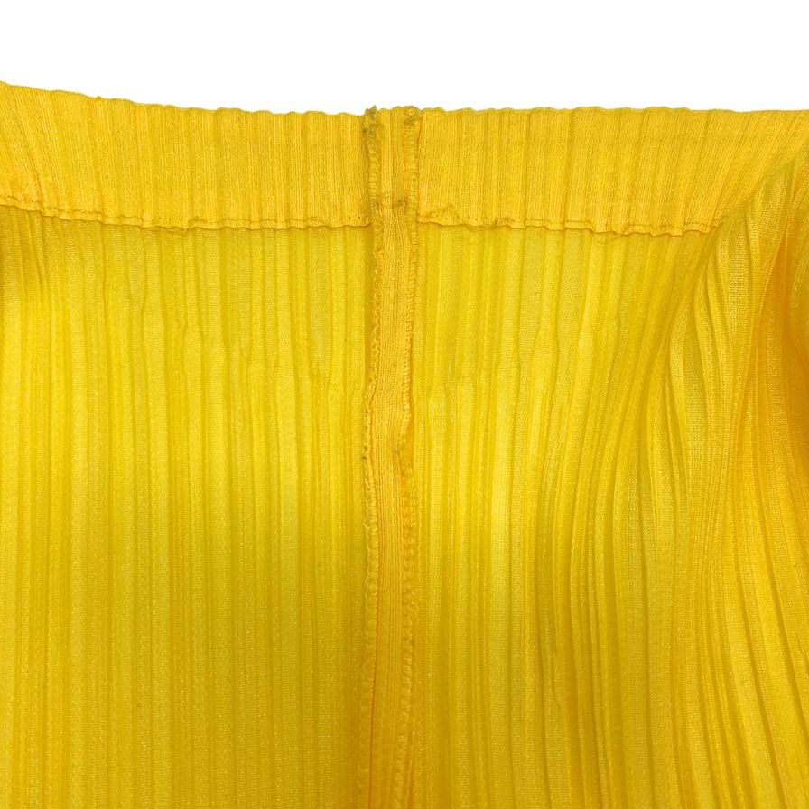 美品◆プリーツプリーズ イッセイミヤケ カーディガン 1B イエロー レディース サイズ3 PP01-JO126 PLEATS PLEASE ISSEY MIYAKE 【AFB17】