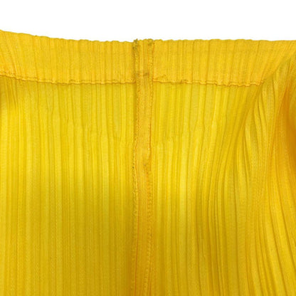 美品◆プリーツプリーズ イッセイミヤケ カーディガン 1B イエロー レディース サイズ3 PP01-JO126 PLEATS PLEASE ISSEY MIYAKE 【AFB17】