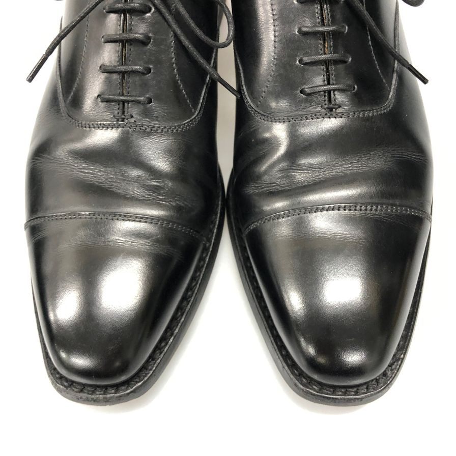 クロケット&ジョーンズ シップス別注 ストレートチップ ハラム 348ラスト サイズ7E ブラック CROCKETT&JONES HALLAM SHIPS ビジネスシューズ 約25.5cm【LA】【中古】