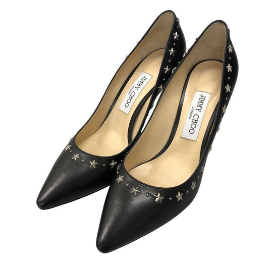 ジミーチュウ ヒールパンプス スタッズ ブラック レディース サイズ38.5 JIMMY CHOO 約25.5cm【AFD12】