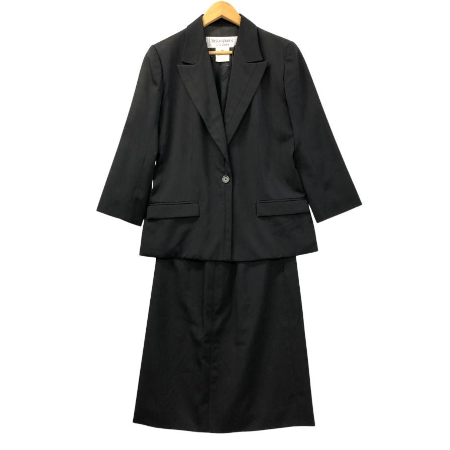 イヴサンローラン リヴゴーシュ セットアップ スーツ ウール 上下セット ブラック レディース サイズ40 Yves Saint Laurent Rivegauche【AFB20】