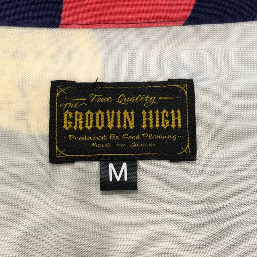 美品◆グルービンハイ 開襟シャツ 1950S 長袖 総柄 メンズ サイズM THE GROOVIN HIGH 【AFB5】