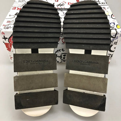 ドルチェアンドガッバーナ ローカットスニーカー ソレント ロゴ ニット スリッポン ブラック メンズ サイズ40.5 DOLCE&GABBANA 約25.5cm【AFD5】