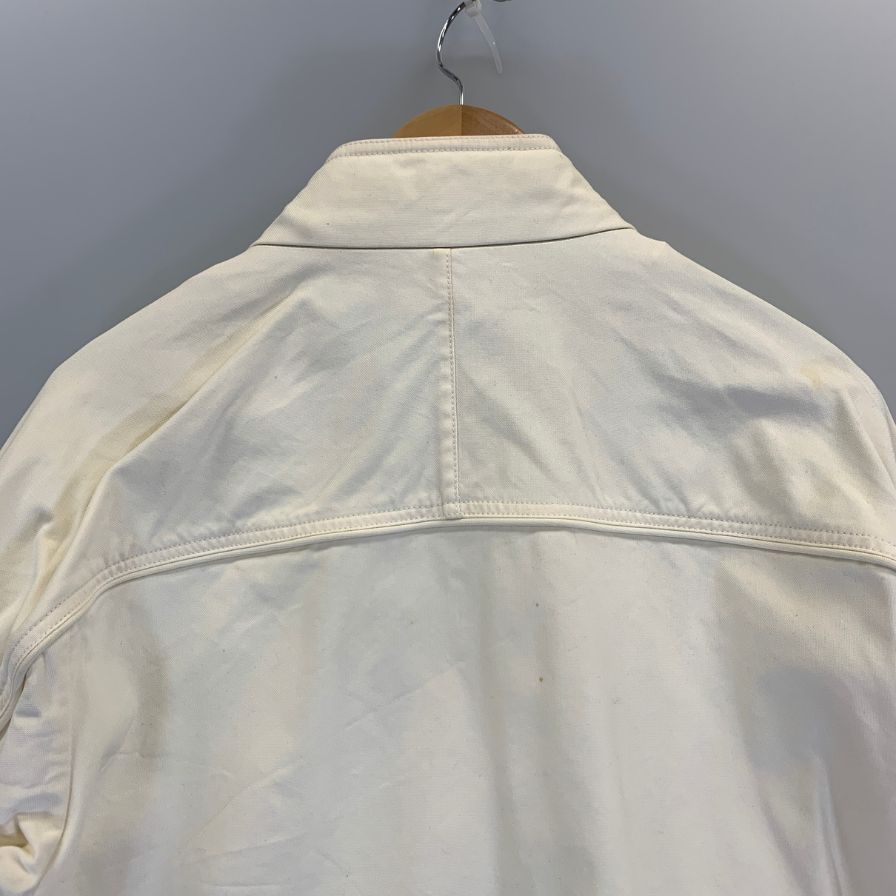 美品◆サルヴァトーレ フェラガモ コーチジャケット メタル釦 ホワイト メンズ 48サイズ Salvatore Ferragamo 【AFB1】