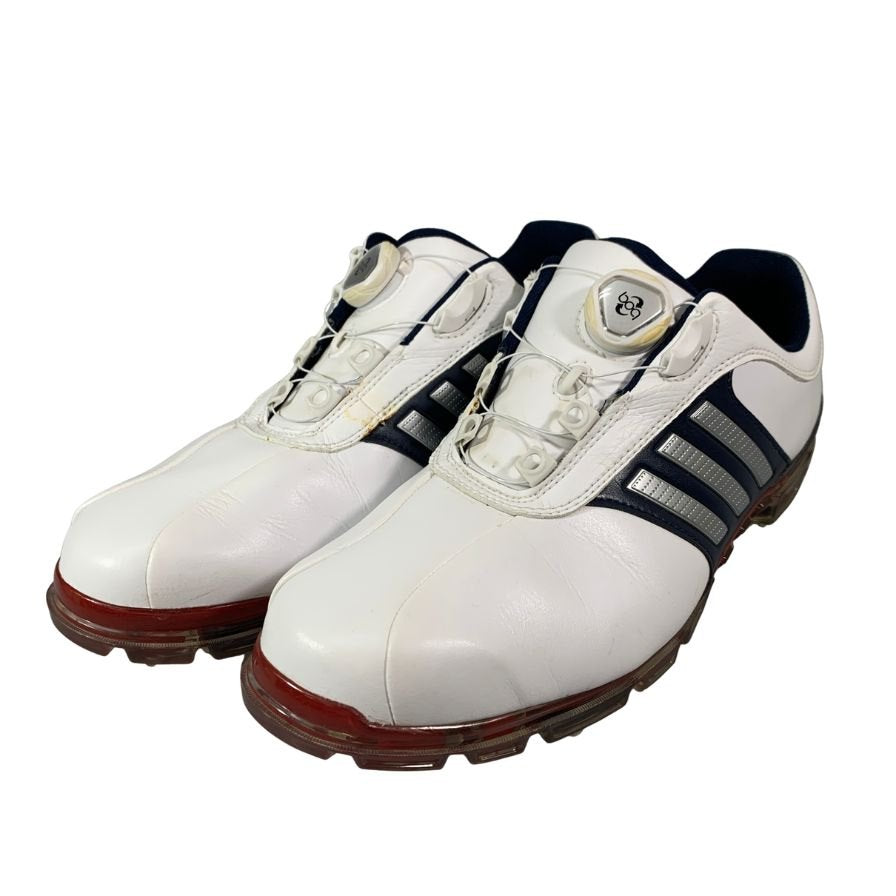 アディダス Q44895 ピュアメタル ボア プラス ゴルフシューズ ホワイト サイズ25.5㎝ メンズ adidas 約25.5cm【YB2】