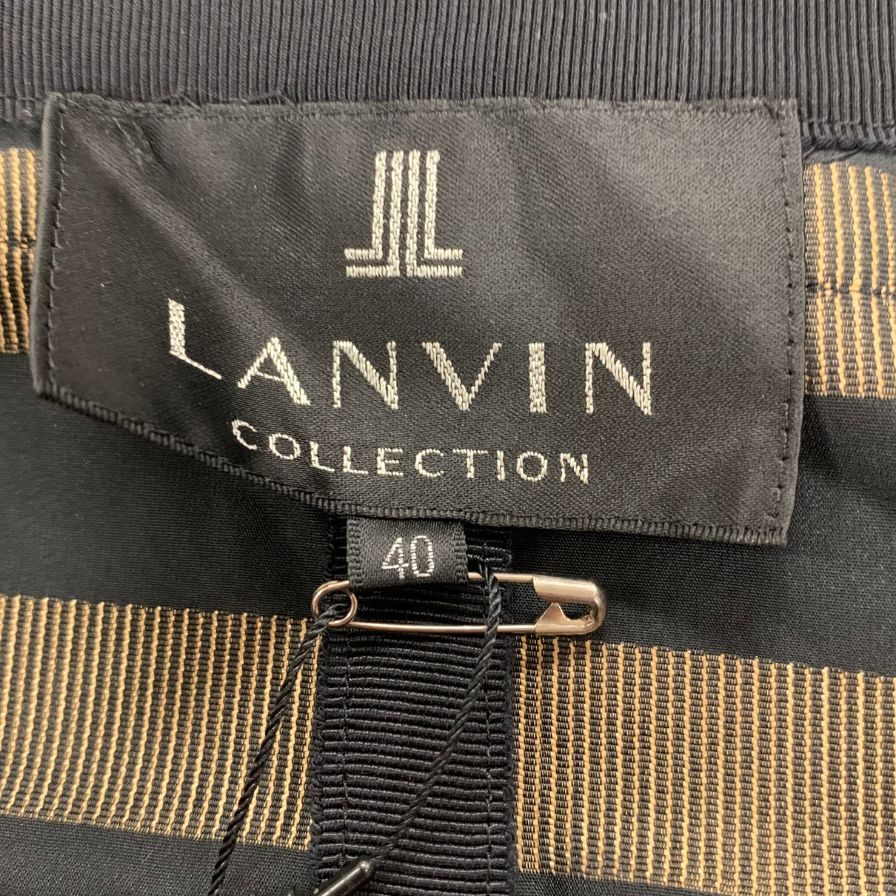 極美品◆ランバン コレクション ショート丈ジャケット ブラック×ゴールド サイズ40 LANVIN COLLECTION 【AFB43】