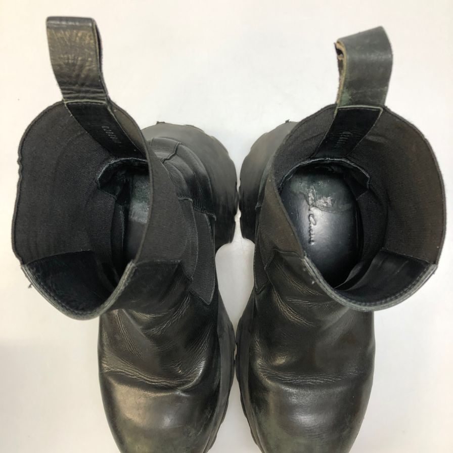 リックオウエンス ビートルメガトラクターブーツ ブラック レザー メンズ サイズ41 RU02D6860 RICK OWENS 約26.0cm【AFD7】