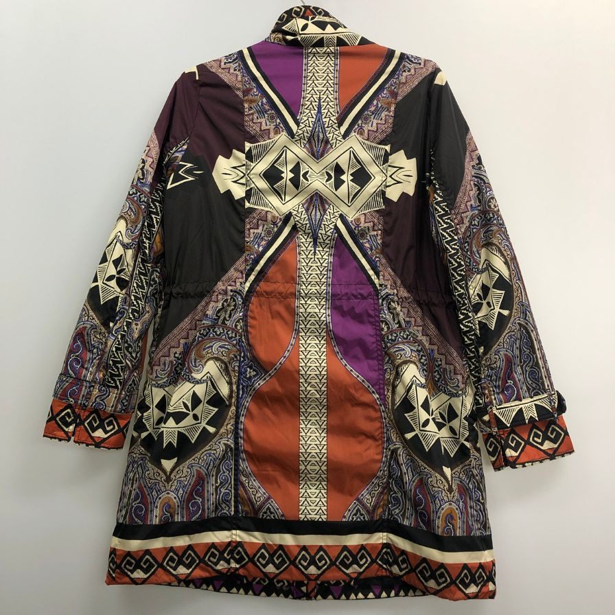 美品◆エトロ コート 中綿 総柄 ペイズリー イタリア製 レディース サイズ42 ETRO 【AFA13】