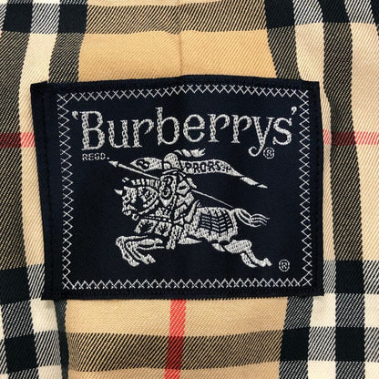 中古◆バーバリーズ ステンカラーコート 90S 裏地ノバ柄 ネーム入り サイズ不明 ホワイト系 BURBERRY 【AFB7】