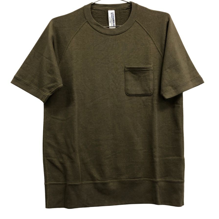 美品◆ループウィラー ビームスF別注 半袖Tシャツ カーキ メンズ サイズM LOOPWHEELER×BEAMS F 【AFB43】