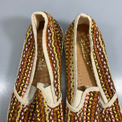リビエラ スリッポン 編み込み レザー メッシュ シューズ マルチカラー ブラウン メンズ サイズ 44 RIVIERAS 約27.0cm【AFC33】