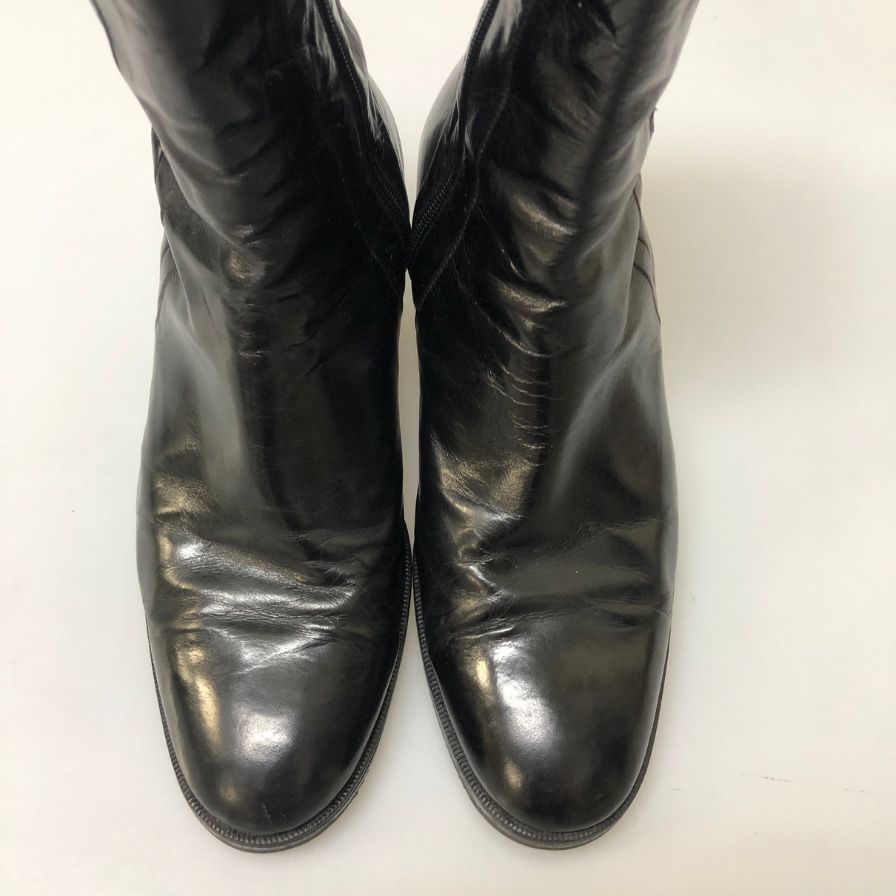 タニノクリスチー ショート ヒールブーツ  サイドジップ ブラック レディース サイズ 5ハーフ TANINO CRISCI 約24.5cm【AFC44-2】