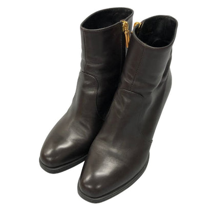 トッズ ブーツ サイドジップ ハイヒール カーフ レディース ブラック サイズ37 TOD'S 約23.5cm【AFD1】