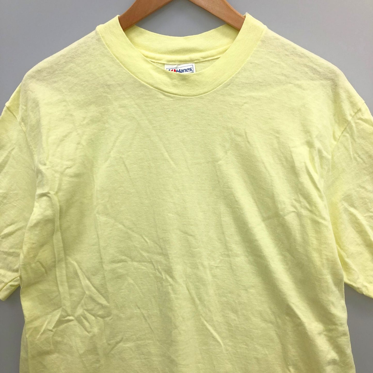 極美品◆ヘインズ Tシャツ クルーネック コットン メンズ イエロー サイズL HANES 【AFB47】