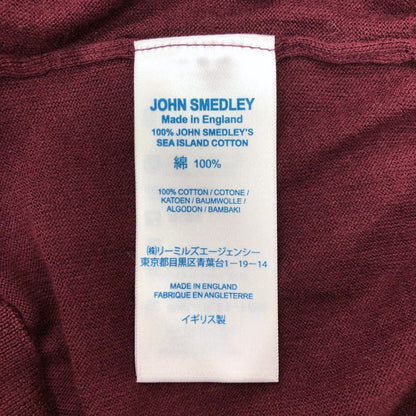 美品◆ジョンスメドレー ニット ロングスリーブニット Vネック ボルドー メンズ サイズS JOHN SMEDLEY 【AFB14】