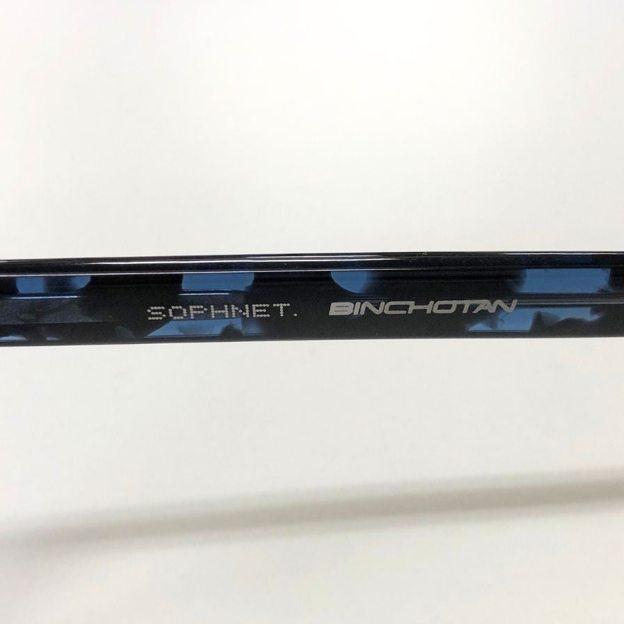 ソフネット×金子眼鏡 24AW 眼鏡 BINCHOTAN WELLINGTON GLASSES ブルー×ブラック メンズ SOPH-232082 SOPHNET.【AFI11】