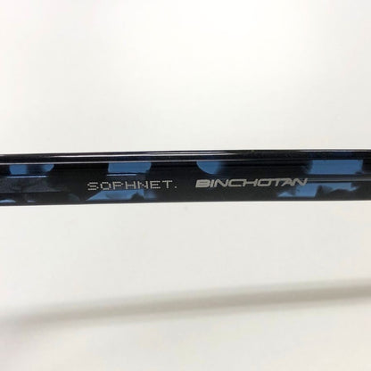 ソフネット×金子眼鏡 24AW 眼鏡 BINCHOTAN WELLINGTON GLASSES ブルー×ブラック メンズ SOPH-232082 SOPHNET.【AFI11】