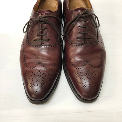 クロケット&ジョーンズ 6105 ウェイブリッジ ウイングチップ カーフ バーガンディ UK5.5E 360ラスト メンズ CROCKETT&JONES WEYBRIDGE ビジネスシューズ 約24.5cm【LA】【中古】
