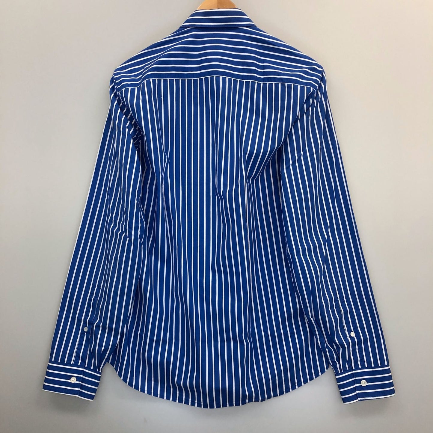 美品◆ケンゾー ロングスリーブシャツ ストライプ サックスブルー メンズ サイズ39 KENZO 【AFB34】