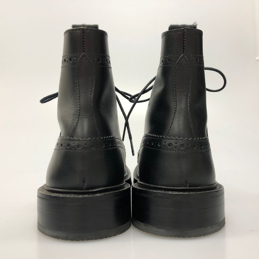トリッカーズ レザーシューズ カントリーブーツ レースアップ モールトン M2508 メンズ ブラック サイズUK10 Tricker's ブーツ 約28.5cm【LA】【中古】