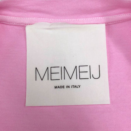 極美品◆メイメイジェイ ノースリーブ フリル トップス レディース コットン100% サイズ36 ピンク イタリア製  MEIMEIJ 【AFB28】