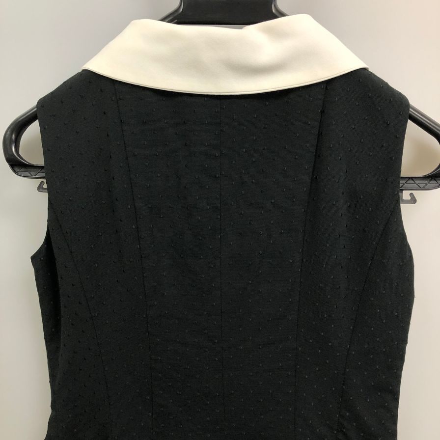極美品◆エムズグレイシー ノースリーブワンピース 襟付き ブラック レディース サイズ36 M'S GRACY 【AFB37】