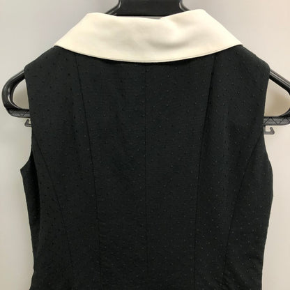 極美品◆エムズグレイシー ノースリーブワンピース 襟付き ブラック レディース サイズ36 M'S GRACY 【AFB37】