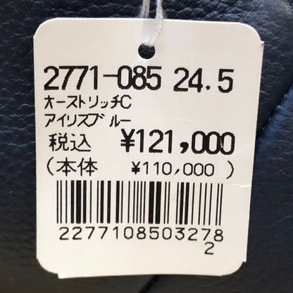 新宿屋 レザーブーツ オーストリッチ 2771-085 24.5cm レディース ブルー shinjukuya 約24.5cm【7F3-2】