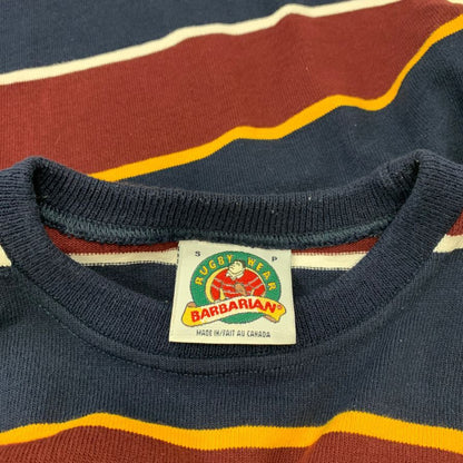 美品◆バーバリアン 長袖Tシャツ ロングスリーブ ボーダー ラガーシャツ メンズ マルチカラー サイズ S Barbarian 【AFB7】