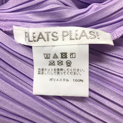 極美品◆プリーツプリーズ イッセイミヤケ プリーツロングワンピース PP91JH526 サイズ3 レディース ラベンダー 半袖 日本製 PLEATS PLEASE ISSEY MIYAKE MADE IN JAPAN 【AFB14】