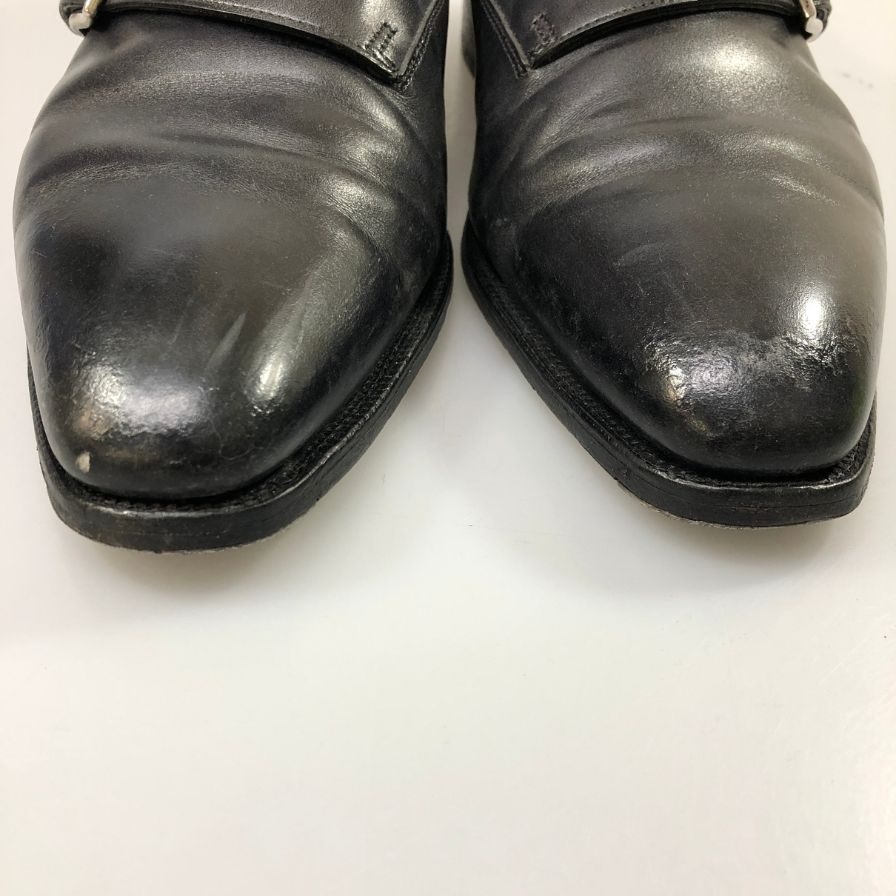 ジョンロブ レザーシューズ チャペル カーフ ダブルモンク 8000ラスト サイズ8.5E ブラック JOHN LOBB CHAPEL ビジネスシューズ 約27.5cm【LA】【中古】