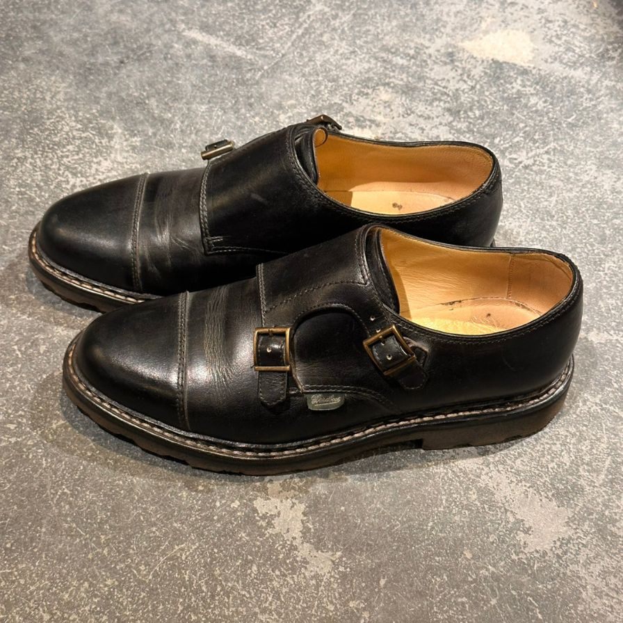 パラブーツ ウィリアム レザーシューズ ダブルモンク ブラック サイズUK7 PARABOOT ビジネスシューズ 約25.5cm【LA】【中古】