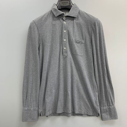 中古◆ブルネロクチネリ 長袖トップス スリムフィット ストレッチコットン メンズ サイズM グレー Brunello Cucinelli 【AFB35】