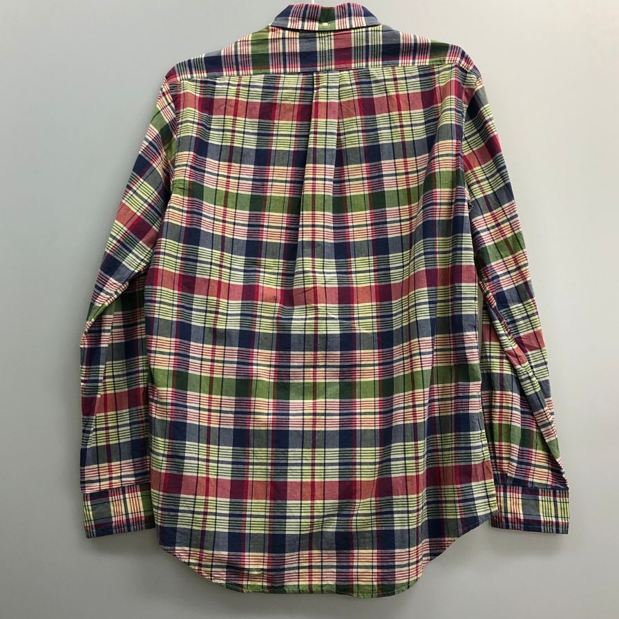 中古◆ラルフローレン ボタンダウンシャツ 90S オールド チェック メンズ サイズM Ralph Lauren 【AFB46】